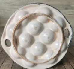 6 assiettes à escargot céramique émaillée