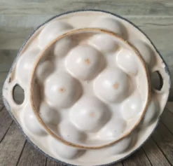 6 assiettes à escargot céramique émaillée