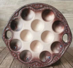 6 assiettes à escargot céramique émaillée