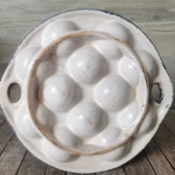 6 assiettes à escargot céramique émaillée