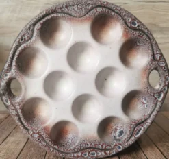 6 assiettes à escargot céramique émaillée