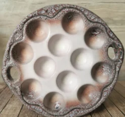 6 assiettes à escargot céramique émaillée