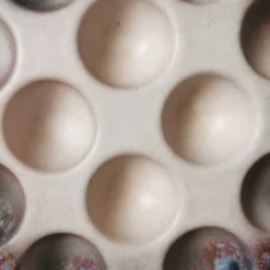 6 assiettes à escargot céramique émaillée