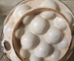 6 assiettes à escargot céramique émaillée