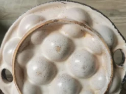 6 assiettes à escargot céramique émaillée