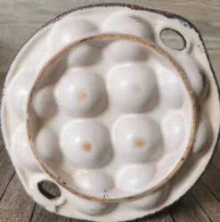 6 assiettes à escargot céramique émaillée