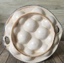 6 assiettes à escargot céramique émaillée