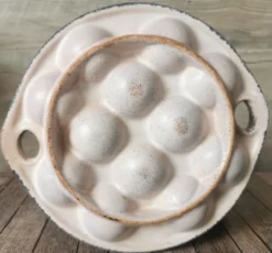 6 assiettes à escargot céramique émaillée