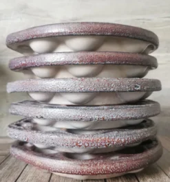 6 assiettes à escargot céramique émaillée