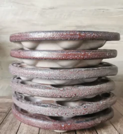 6 assiettes à escargot céramique émaillée