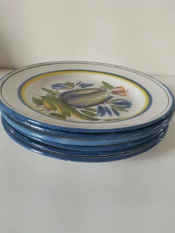 6 assiettes faïence de l'est - vintage années 60