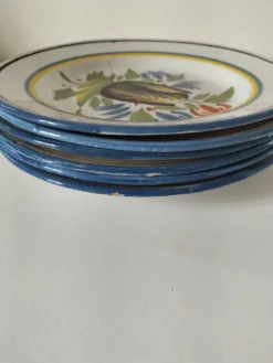 6 assiettes faïence de l'est - vintage années 60