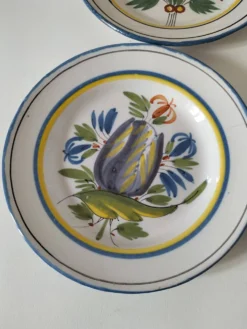 6 assiettes faïence de l'est - vintage années 60