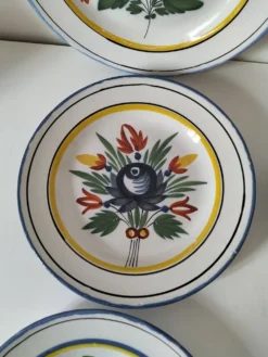 6 assiettes faïence de l'est - vintage années 60