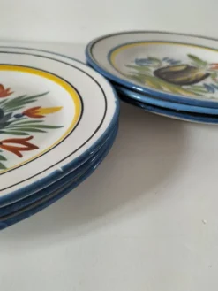 6 assiettes faïence de l'est - vintage années 60