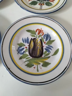 6 assiettes faïence de l'est - vintage années 60