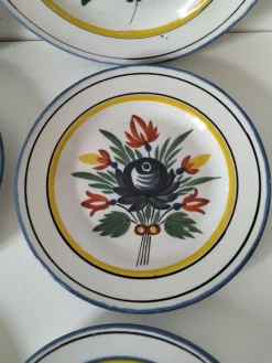6 assiettes faïence de l'est - vintage années 60