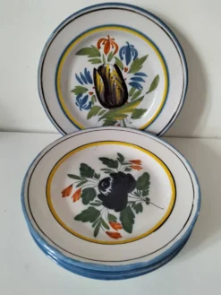 6 assiettes faïence de l'est - vintage années 60