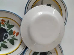 6 assiettes faïence de l'est - vintage années 60