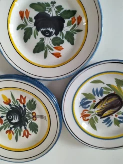 6 assiettes faïence de l'est - vintage années 60