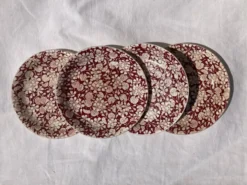 Assiettes fleurs en faience