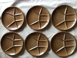 6 assiettes à fondue grès de Brenne France