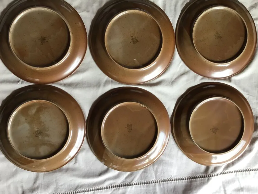 6 assiettes à fondue grès de Brenne France