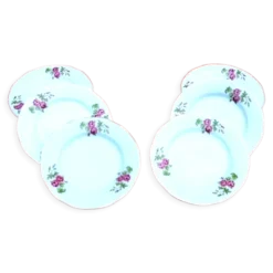 6 assiettes à fromage dessert Porcelaine blanche décor floral Arpo