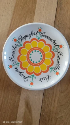 6 assiettes à fromage rétro