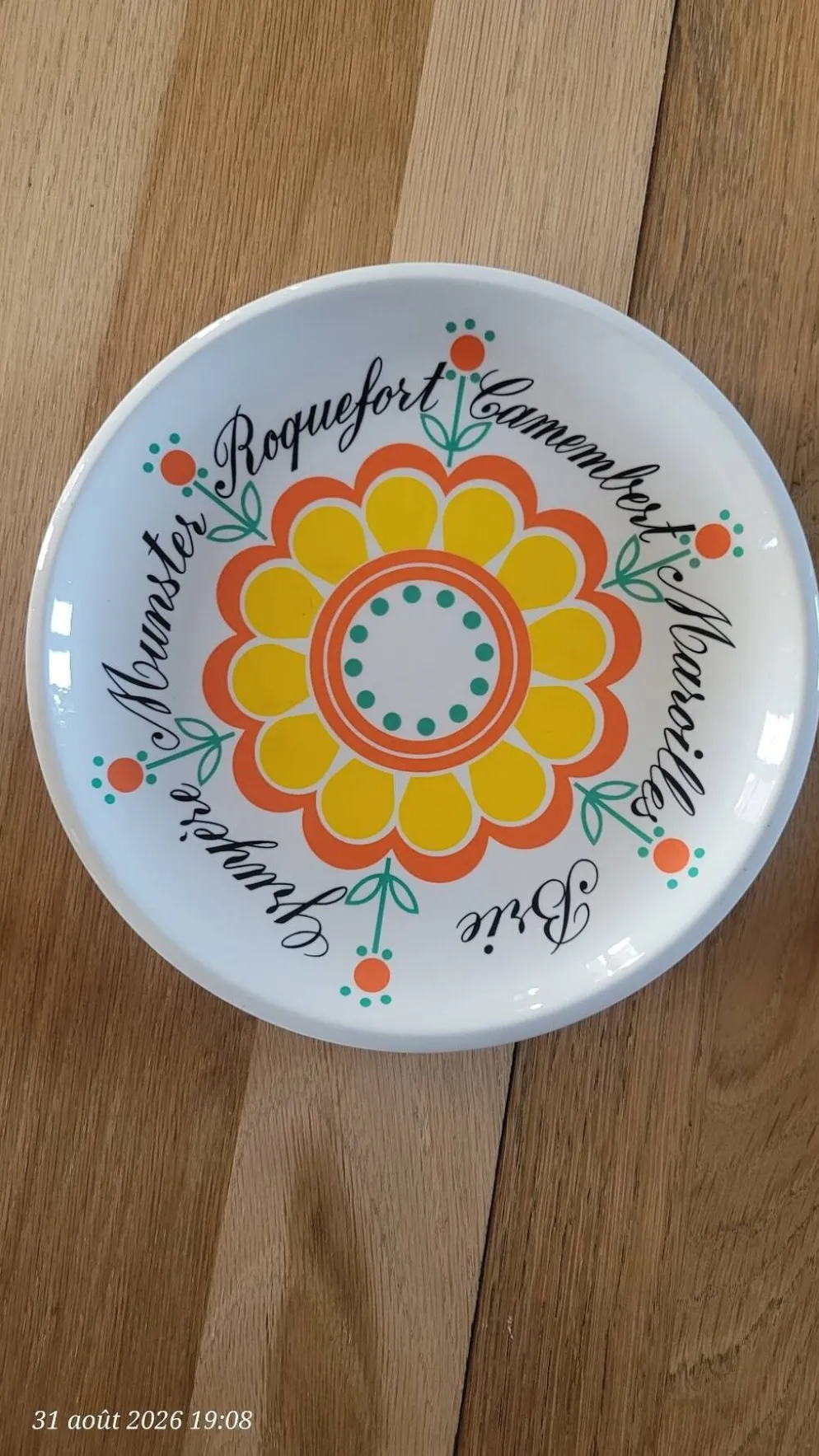 6 assiettes à fromage rétro