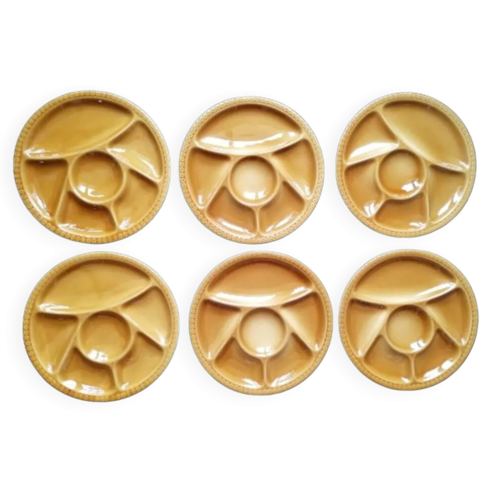 6 assiettes Gien à compartiments