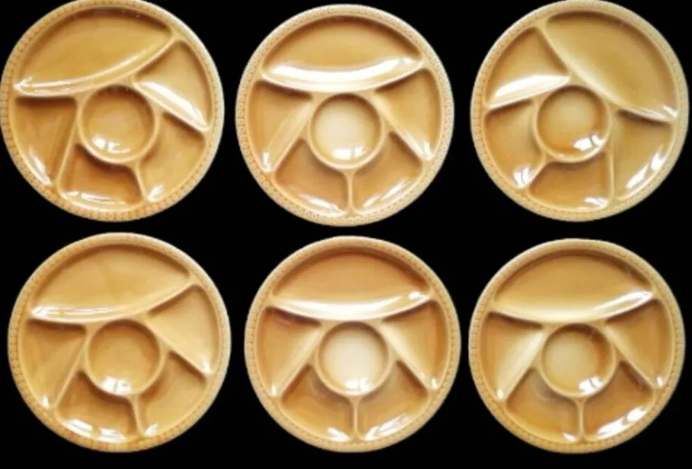 6 assiettes Gien à compartiments