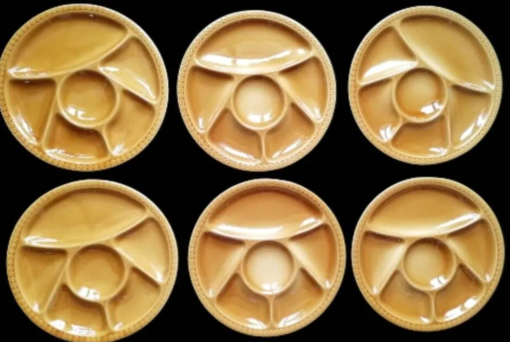 6 assiettes Gien à compartiments