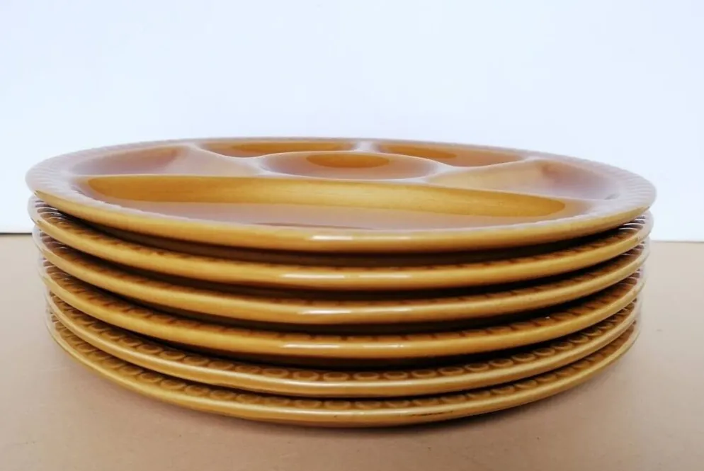 6 assiettes Gien à compartiments