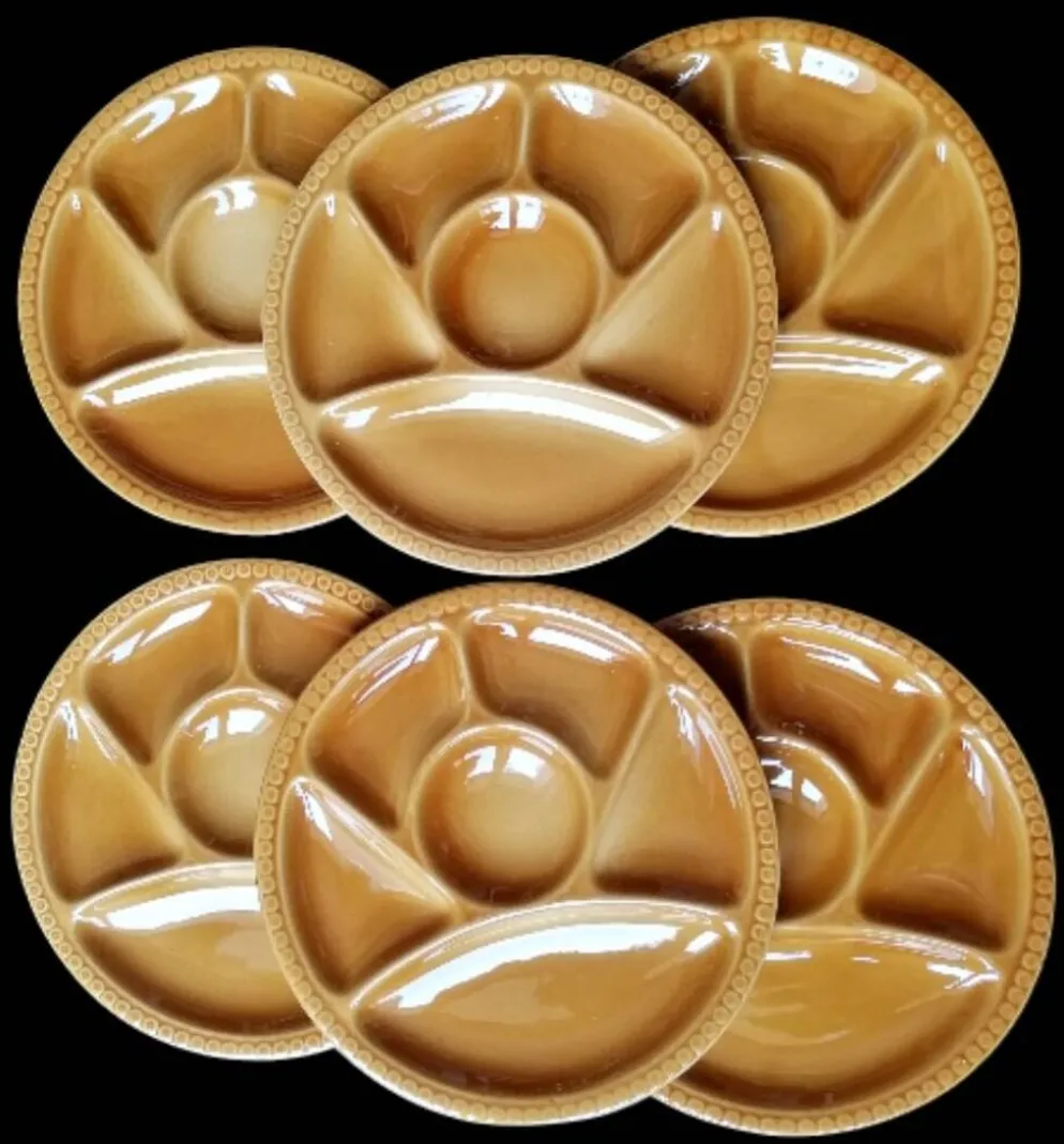 6 assiettes Gien à compartiments