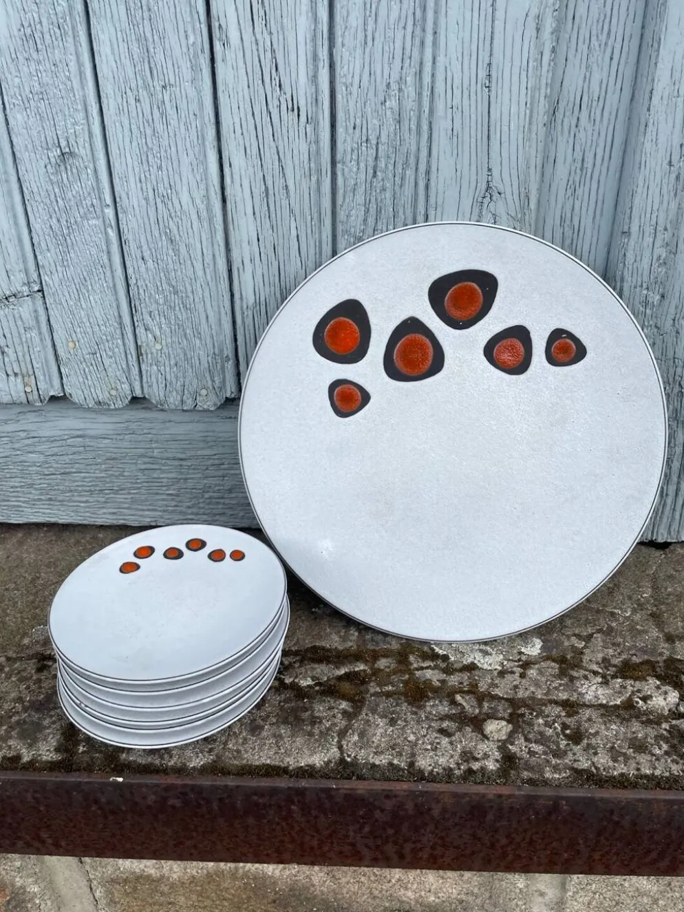 6 assiettes à gâteaux 1 grande assiette à gâteau MCM Dutch Art Ceramic