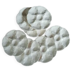 7 assiettes à huitres anciennes Gien