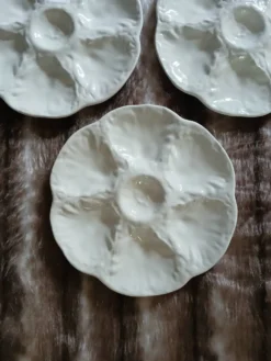 7 assiettes à huitres anciennes Gien