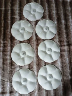 7 assiettes à huitres anciennes Gien