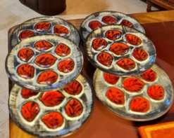6 assiettes à huitres de Pornic