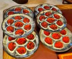 6 assiettes à huitres de Pornic