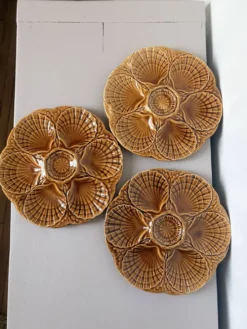 3 assiettes à huitres de Sarreguemines 250907