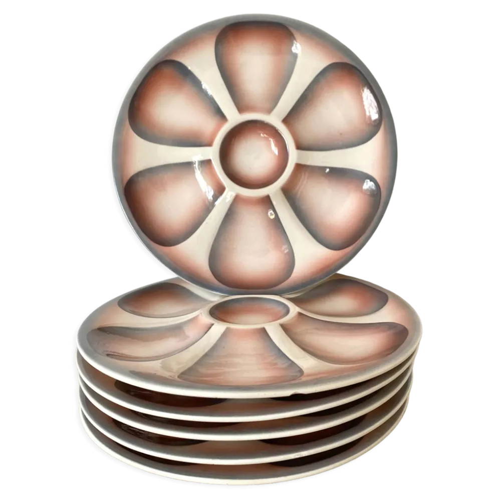 Assiettes à huitres Digoin années 60