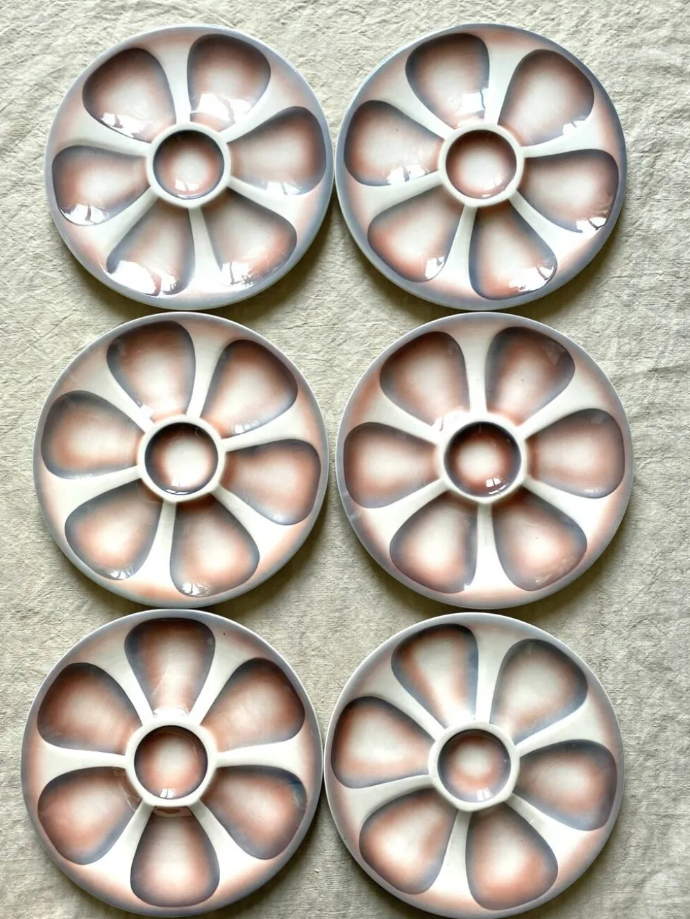 Assiettes à huitres Digoin années 60