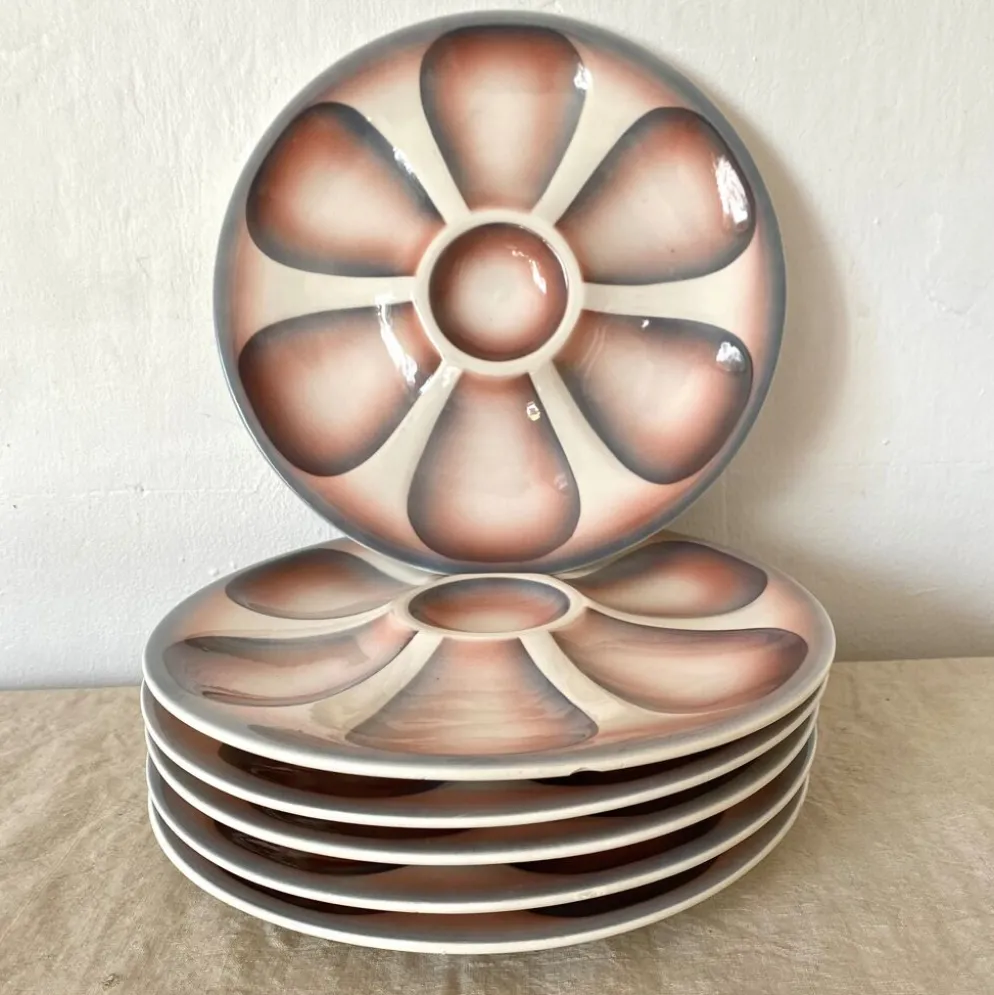 Assiettes à huitres Digoin années 60