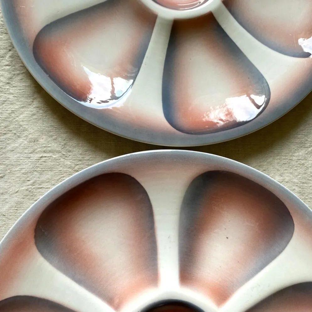 Assiettes à huitres Digoin années 60