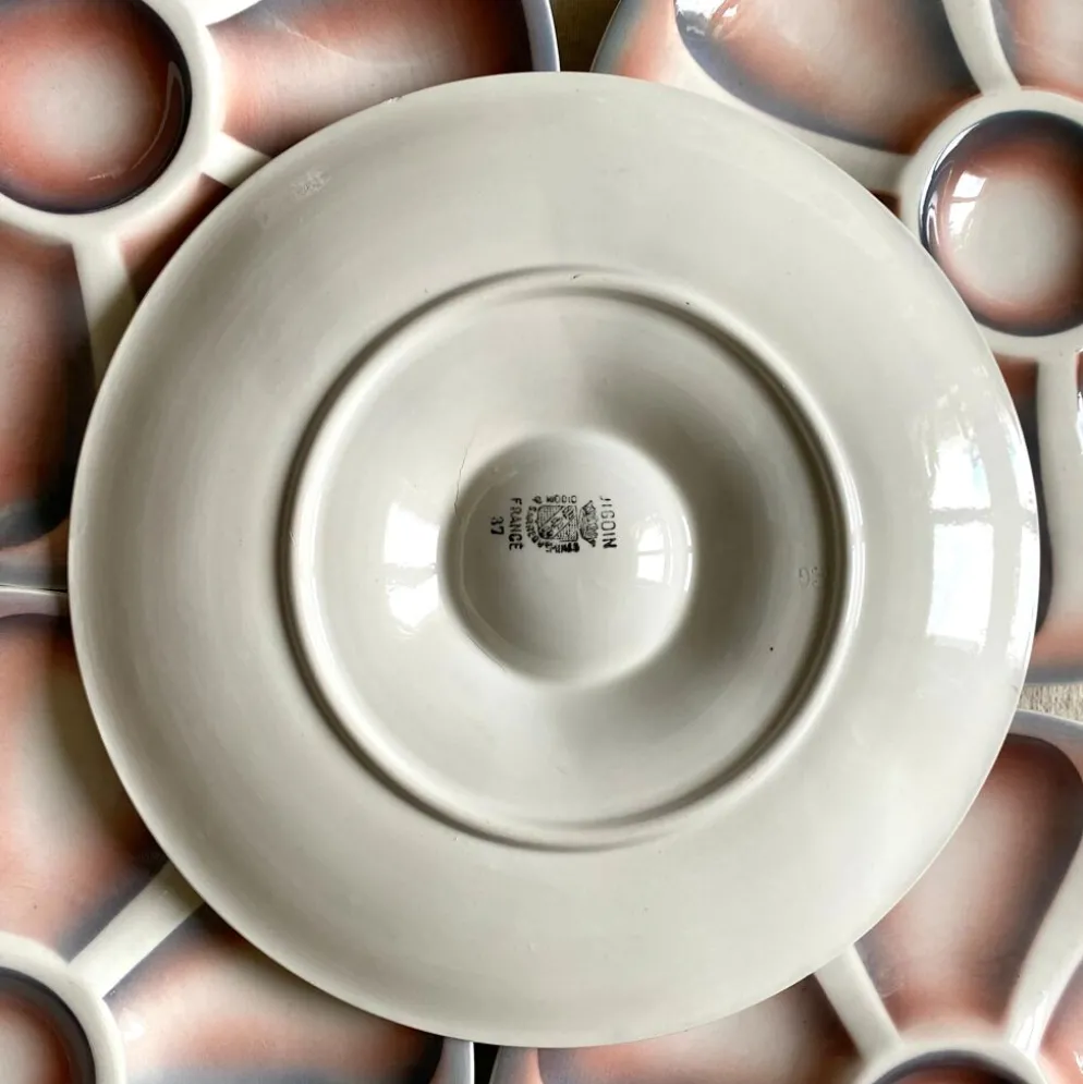 Assiettes à huitres Digoin années 60