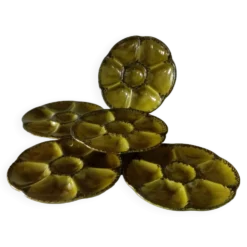 Assiettes à huitres en faience de gien