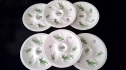 6 Assiettes à huitres en porcelaine de Limoges