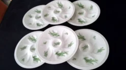 6 Assiettes à huitres en porcelaine de Limoges